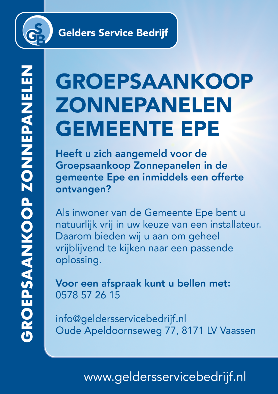 Groepsaankoop zonnepanelen Gemeente Epe